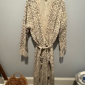 Indaba Fringed Patterned Robe NWOT